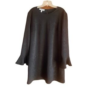 Libby Edelman Pedal long Sleeve BLACK
 Dress Size XL engraved floral pattern